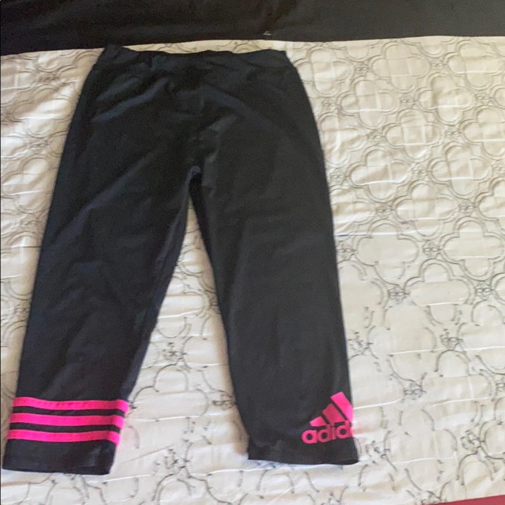 Girls black and pink leggings